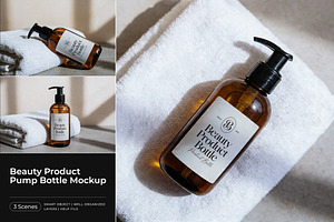 Beauty Product Pump Bottle Mockup, a Packaging Mockup by Pitchlook.Studio
