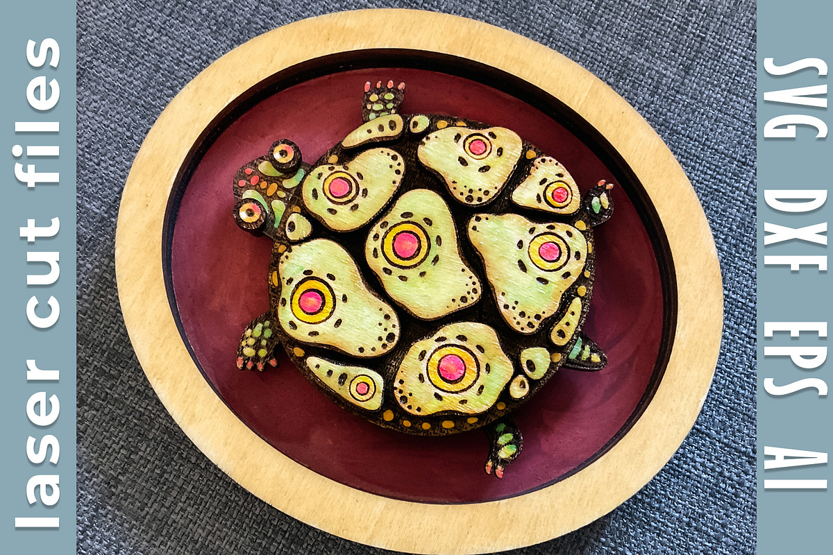 DIY Turtle Laser Cut File Craft Deco, an Object Illustration by Bubert Art (Photo 1 of 9)