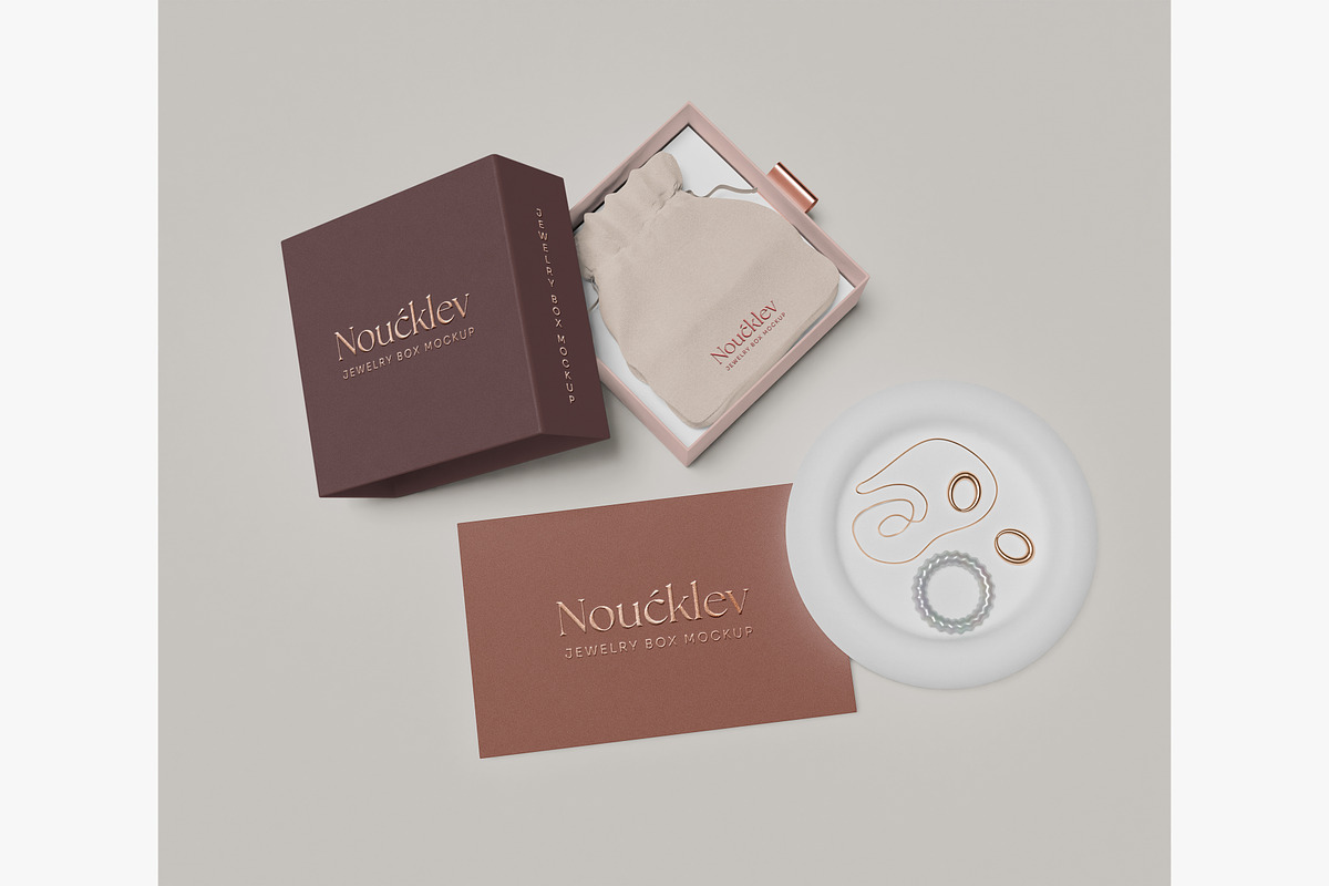 Jewelry box mockup, a Packaging Mockup by mockupocka (Photo 12 of 16)