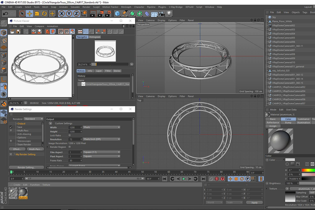 Circle Triangular Truss 200cm, an Object 3D Model by akerStudio (Photo 12 of 14)