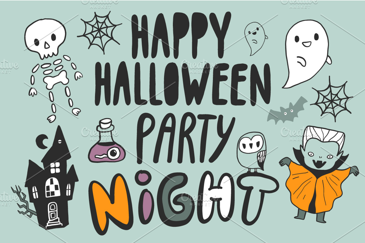 Happy Halloween cartoon cute pattern, a Pattern Graphic by kostolom3ooo (Photo 2 of 5)