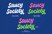 Saucy Society: A joyful font script, a Script Font by Four Lines Std. (Thumbnail 8 of 10)