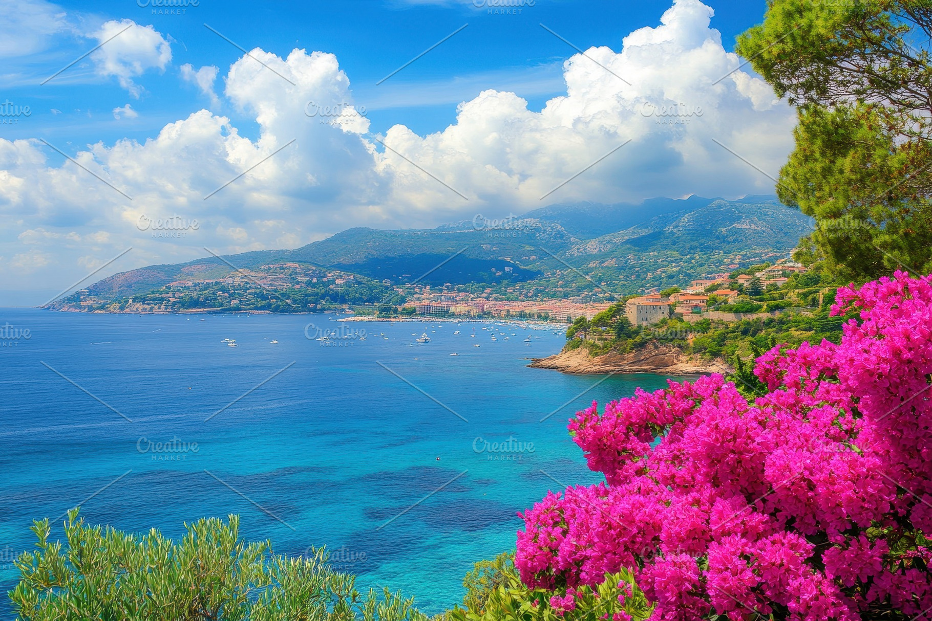 French Riviera seafront landscape, a Photo by Pavel_design