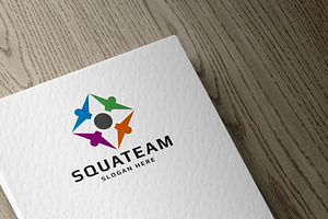 Square Team Connect Logo, a Branding & Logo Template by Design_Planet