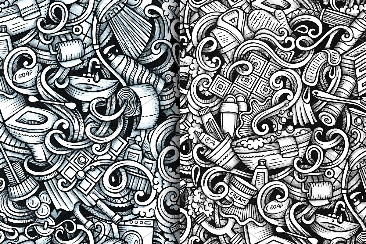 Bathroom Graphics Seamless Patterns, a Pattern Graphic by BALABOLKA (Photo 7 of 7)
