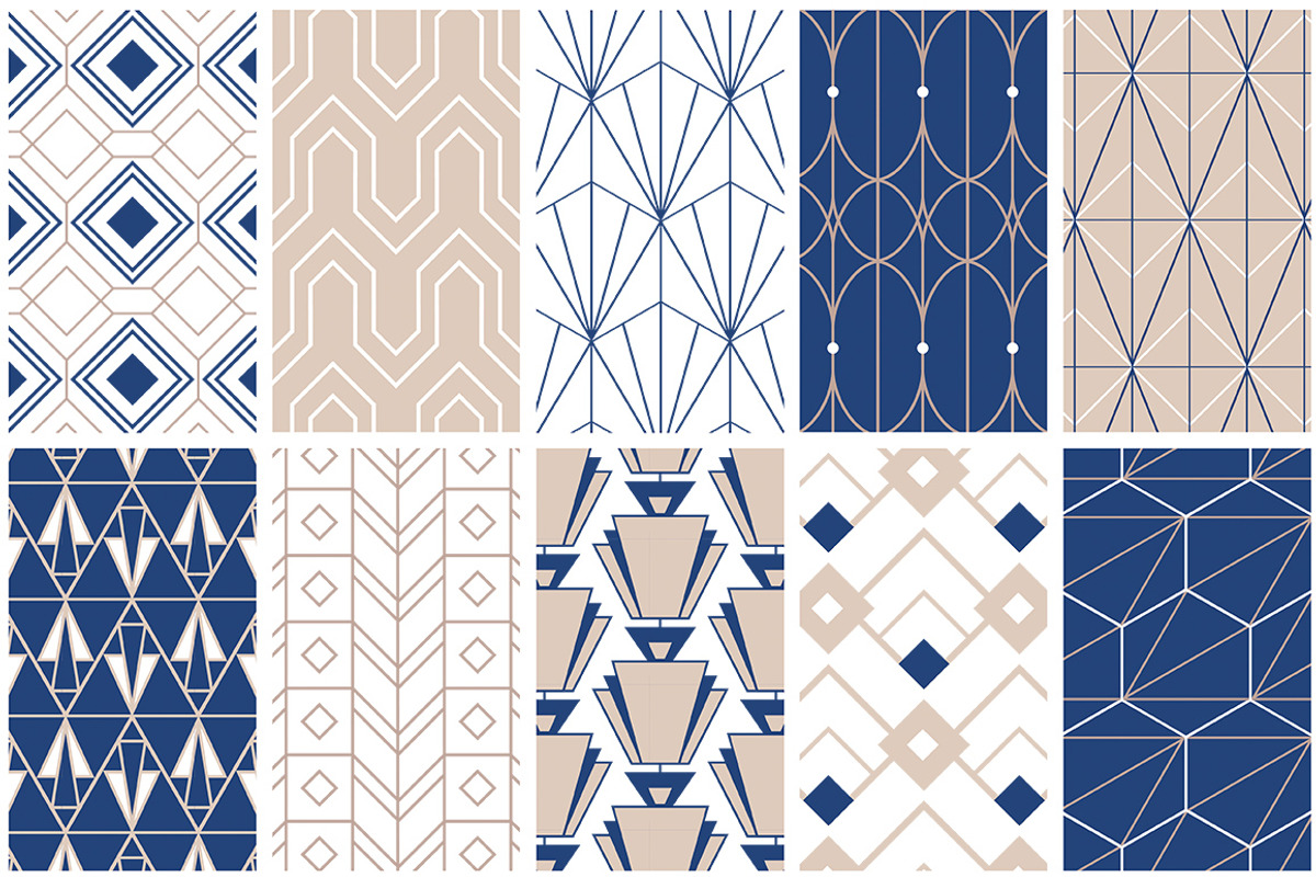 Art Deco Seamless Patterns, a Pattern Graphic by Youandigraphics (Photo 7 of 9)