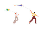 People flying kites set, a Person Illustration by Good Studio (Thumbnail 4 of 4)