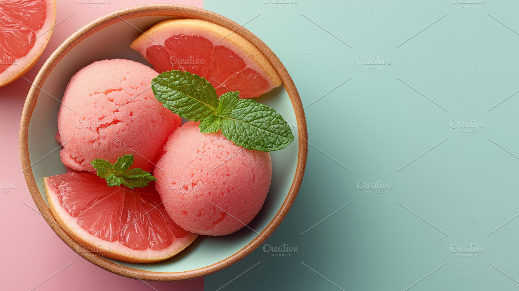 Refreshing Grapefruit Sorbet, a Food & Drink Photo by Ocean Digital Art
