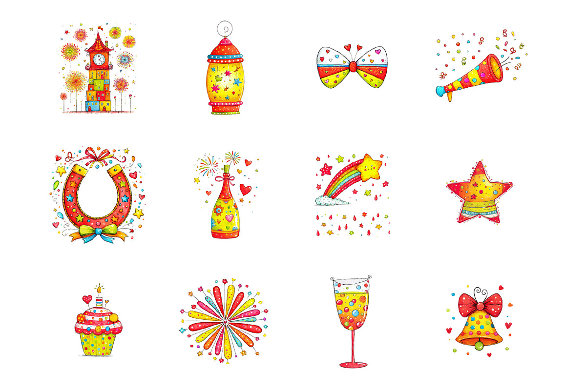 New Year Clipart, an Illustration by Design Market (Photo 2 of 3)