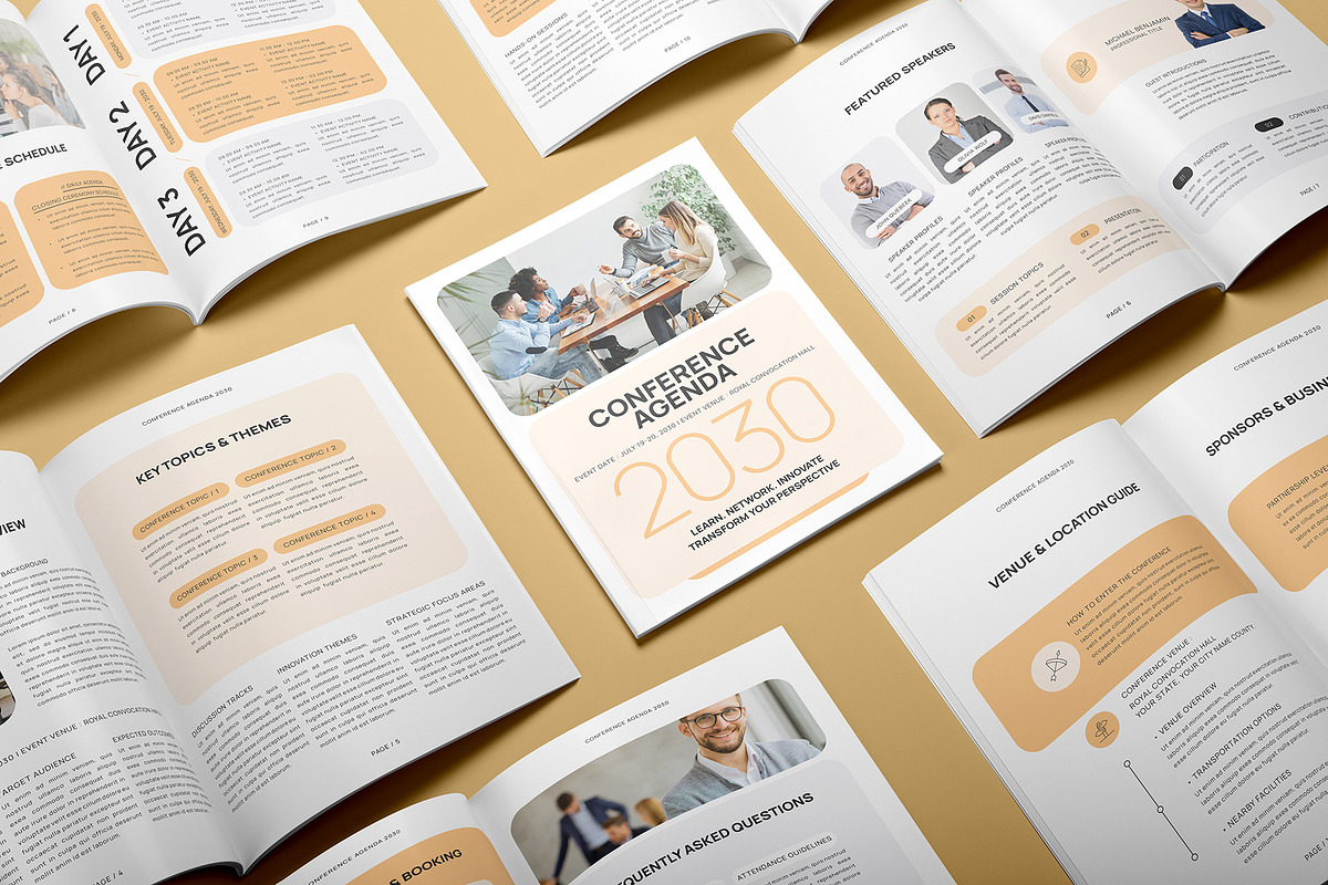 Conference Agenda Template, a Brochure Template by Designsoul14 (Photo 2 of 10)