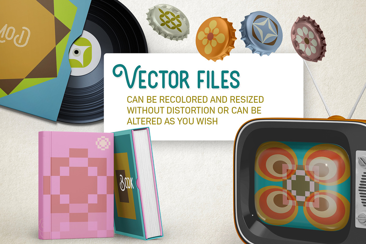 Retro Mod Tiles & Seamless Patterns, a Pattern Graphic by Melissa Held ...