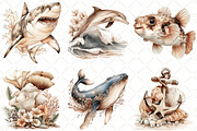 Watercolor Sea Set Clipart, an Illustration by Black Bird Studio (Thumbnail 5 of 5)