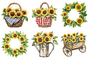 Sunflower Farm Clipart, a Seasonal Illustration by CitraGraphics (Thumbnail 4 of 7)