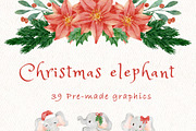 Christmas baby elephant, an Animal Illustration by heyiamalice (Thumbnail 3 of 12)