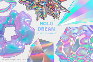 Holo Iridescence 3D Shapes Graphics