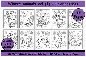 Winter Animals Coloring Pages