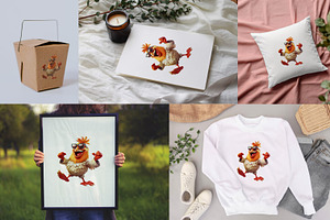 Cool Hipster Chicken Clipart