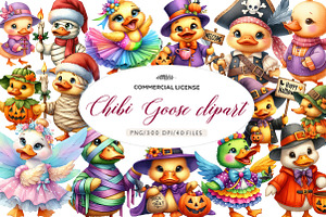 Spooky Pastel Chibi Goose PNG, an Illustration by CreationArt