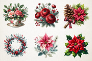 Christmas Flowers Clipart, an Illustration by RobertsArt (Thumbnail 6 of 7)