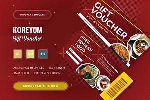 Koreyum - Gift Voucher, a Print Template by StreaksideStd