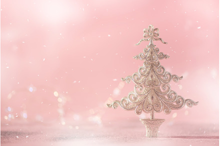 Silver glitter Christmas tree on