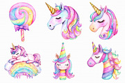 Watercolor Unicorn Birthday Clipart, an Illustration by Libby Wishes (Thumbnail 4 of 6)