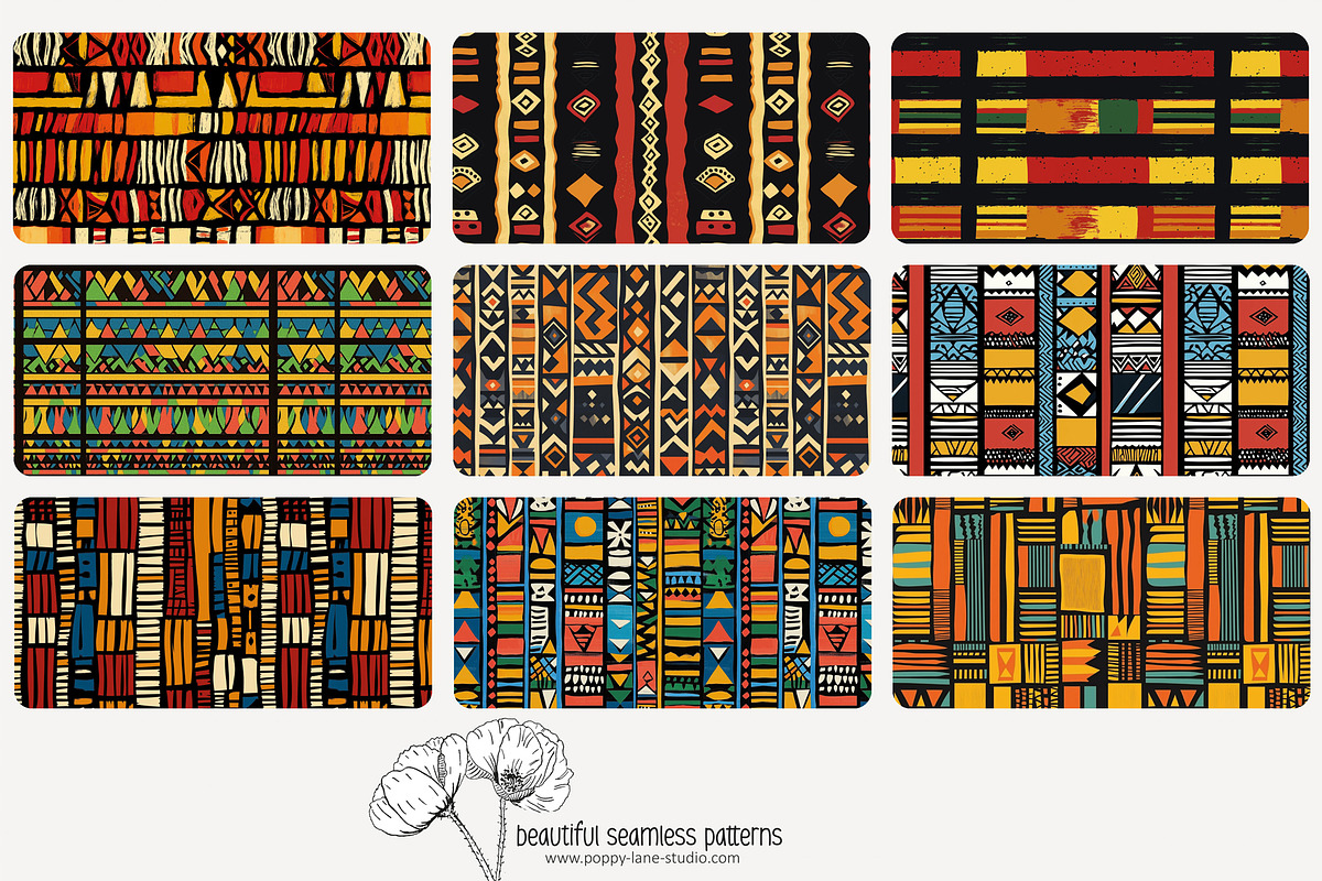 70 African Kente seamless pattern, a Pattern Graphic by Poppy Lane Studio (Photo 8 of 10)