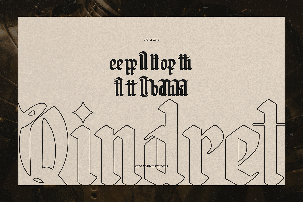 Qindret | Blackletter Typeface, a Blackletter Font by Denustudios (Photo 11 of 12)