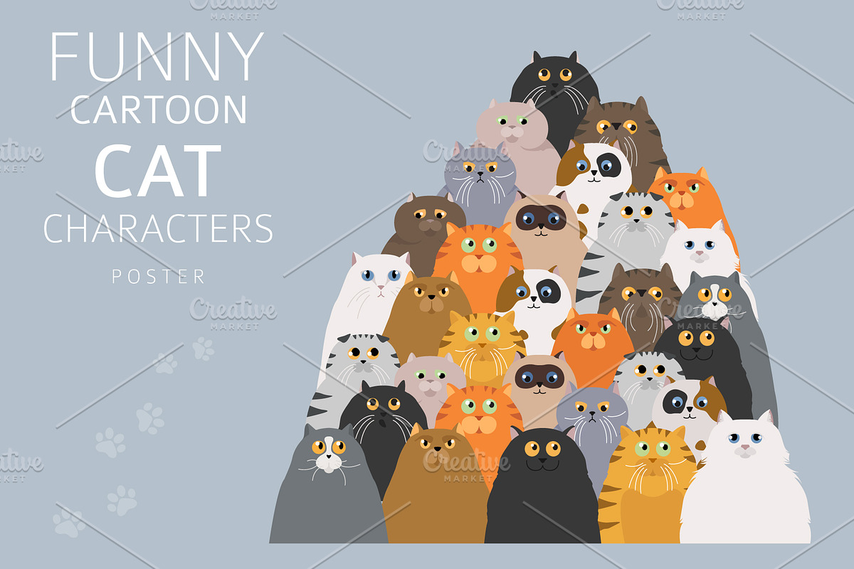 Funny cats pattern, an Animal Illustration by pet design shop (Photo 10 of 10)