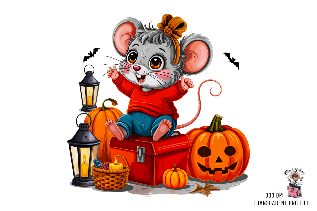Fluffy Mouse PNG Clipart Bundle, a Graphic by Clipart Studio (Photo 4 of 11)