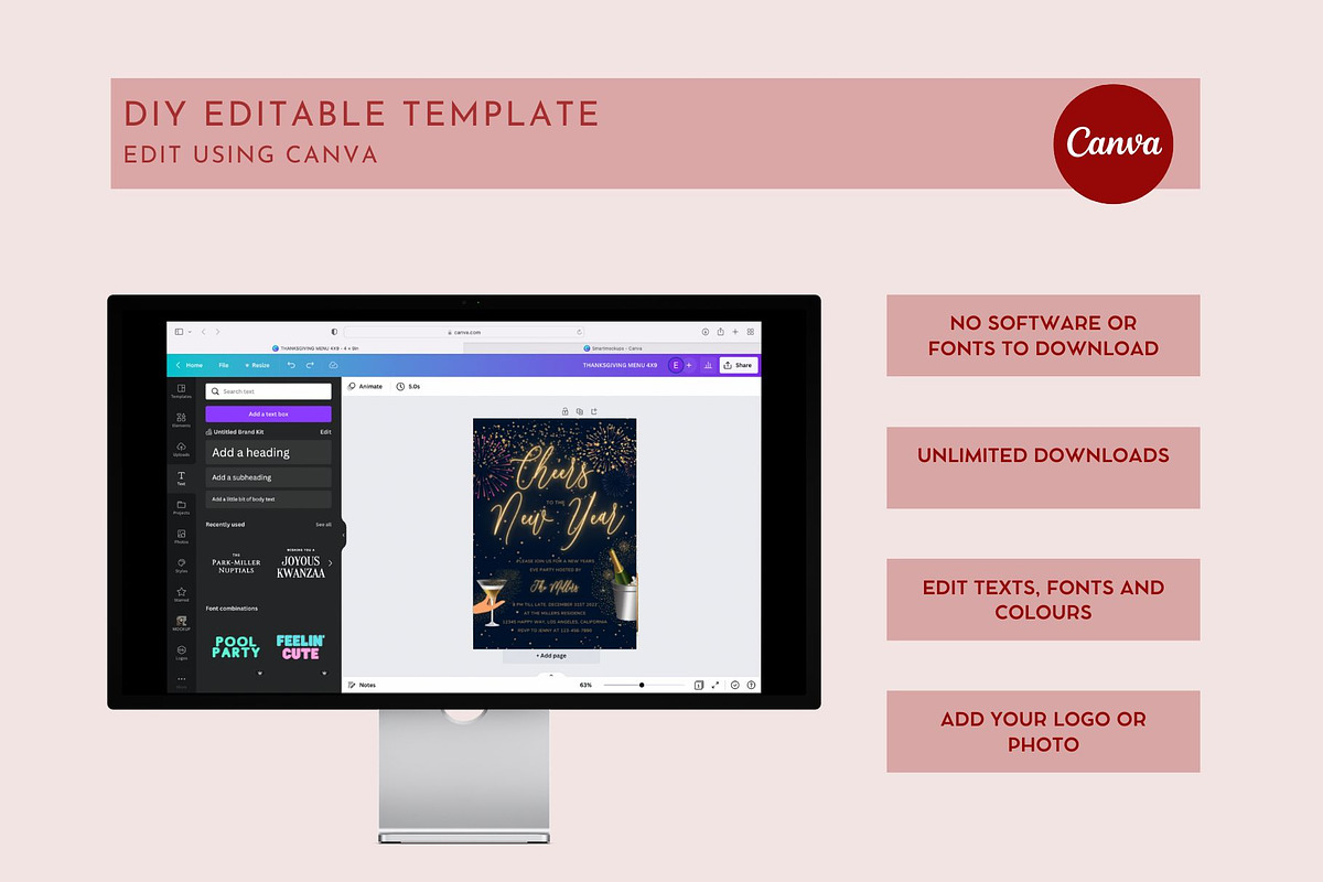Editable New Years Invitation, an Invitation Template by ForeverPrint (Photo 9 of 9)