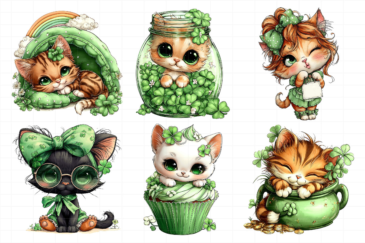 St. Patrick's Cat Clipart PNG, an Illustration by Daily.Designs (Photo 7 of 8)