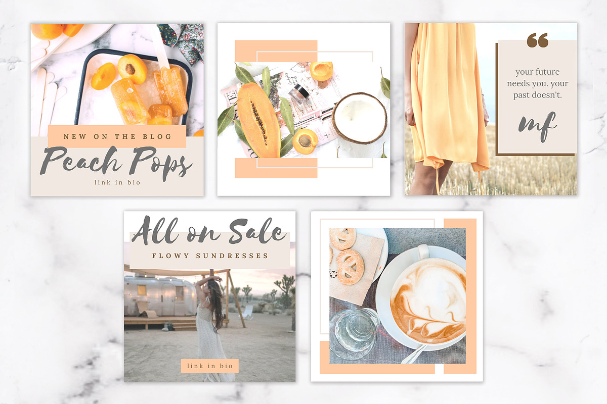 Instagram Posts for Canva | Peach, a Social Media Template by Thirty One Palms Studio (Photo 2 of 6)