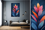 8 blue plant leaves art wall print, a Decorative Illustration by ARTOZEN DIGITAL (Thumbnail 9 of 13)