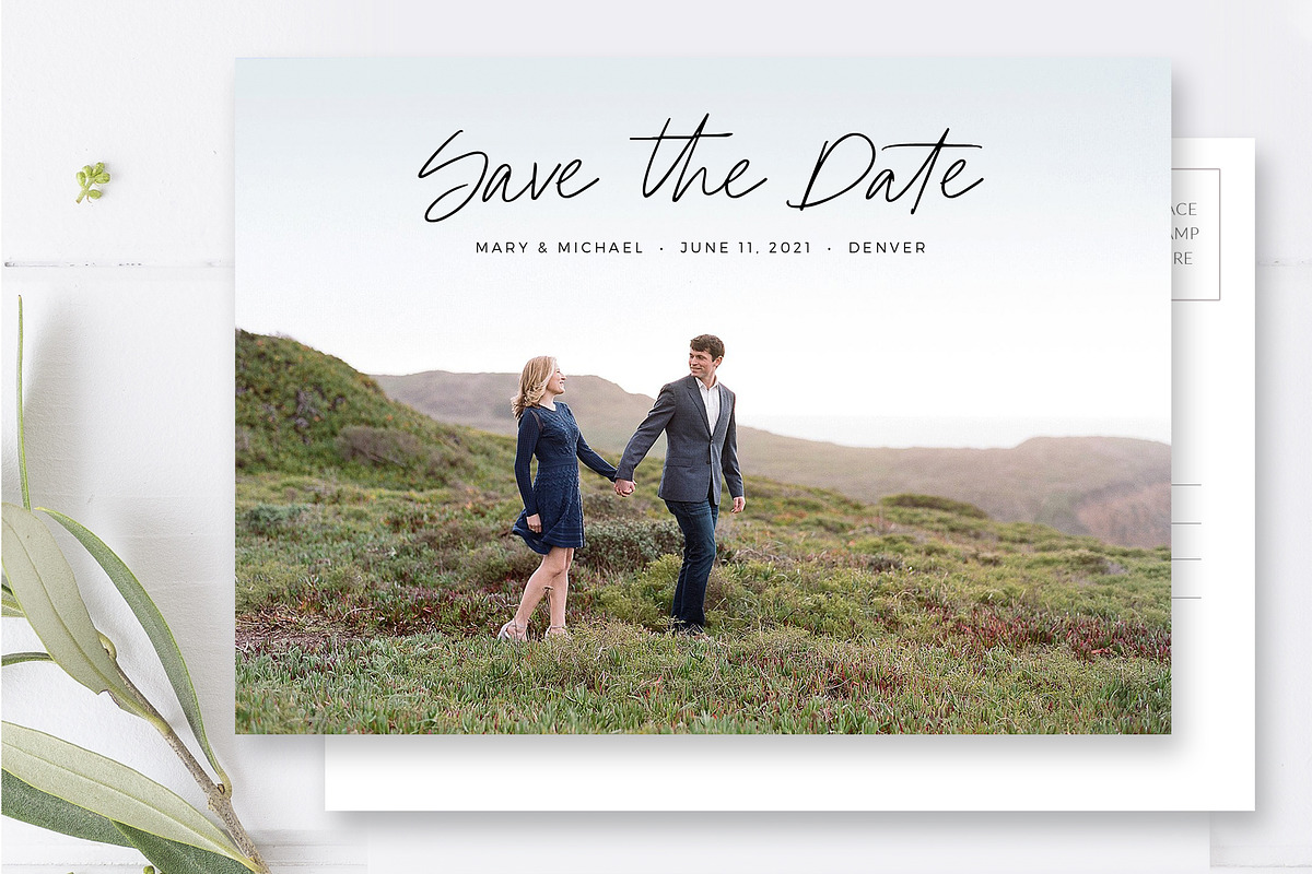 Save the Date Photo Card PSD, a Card Template by By Stephanie Design (Photo 1 of 5)