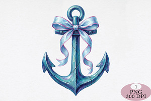 Preppy Summer Anchor Png, an Illustration by Daily.Designs
