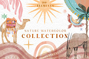 Watercolor Nature Clipart Set, an Animal Illustration by Neon Wild (Thumbnail 1 of 16)