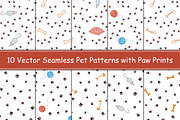 Animal paw prints seamless patterns, a Pattern Graphic by InkySplash (Thumbnail 1 of 3)