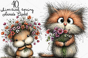 Whimsical Spring Animals Clipart, a Seasonal Illustration by Canvas Craft (Thumbnail 1 of 7)