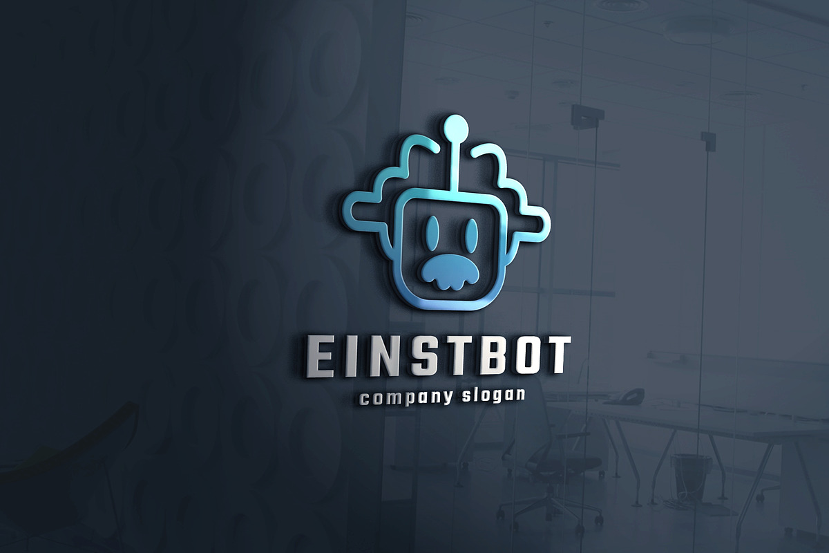 Einstbot Smart Ai Robot Logo, a Branding & Logo Template by Design_Planet