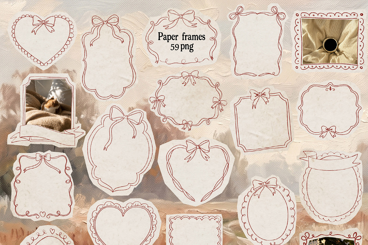 Sweet Hand-Drawn Paper Frames, an Object Graphic by DreamoraArt (Photo 2 of 8)