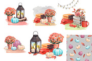Watercolor autumn decor compositions, a Decorative Illustration by yulia.sukhanova (Thumbnail 3 of 4)
