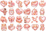 Cute Valentine Clipart, an Illustration by designcity5 (Thumbnail 2 of 5)