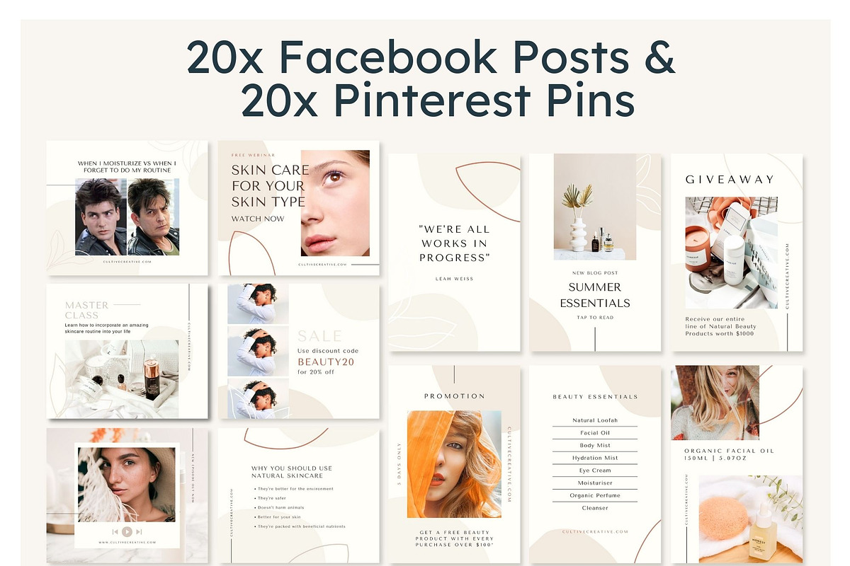 Natural Marketing Mega Bundle, a Social Media Template by Cultive Creative (Photo 7 of 11)