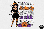 Nobody Gives a Witch PNG Halloween, a Seasonal Illustration by DreamCafeArt (Thumbnail 1 of 7)