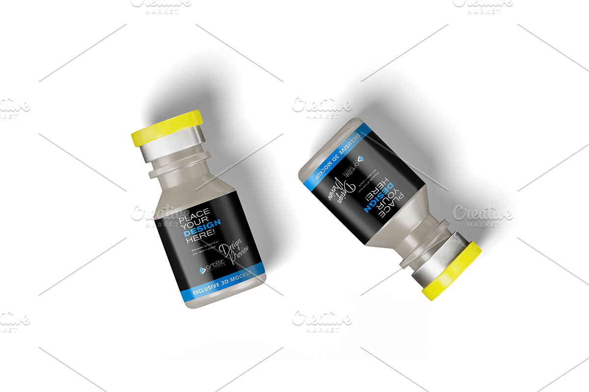 Ebola Vaccine Bottle 3D PSD Set, a Packaging Mockup by artBit Design Studio (Photo 5 of 6)