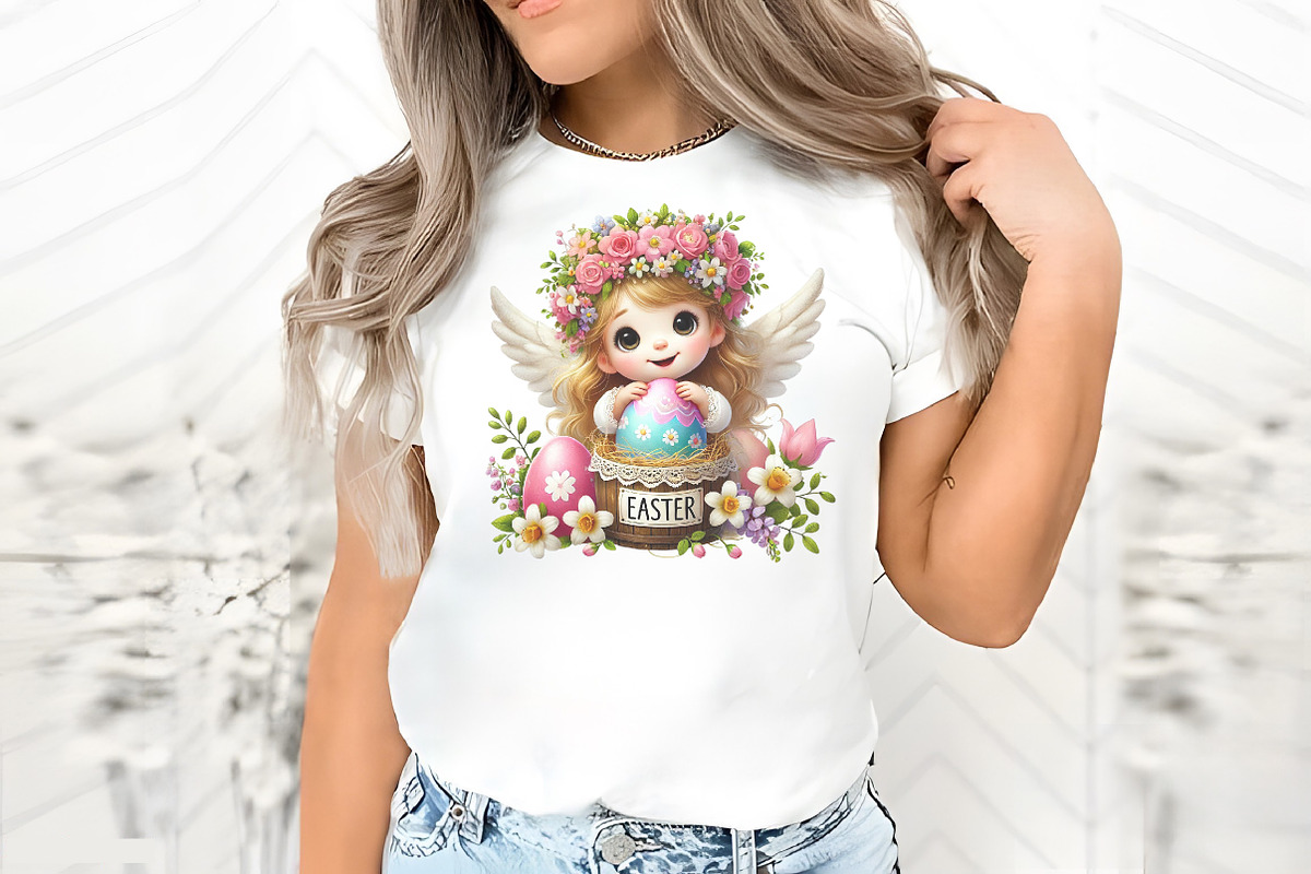 Easter day peeking angel clipart, an Illustration by RobertsArt (Photo 4 of 7)