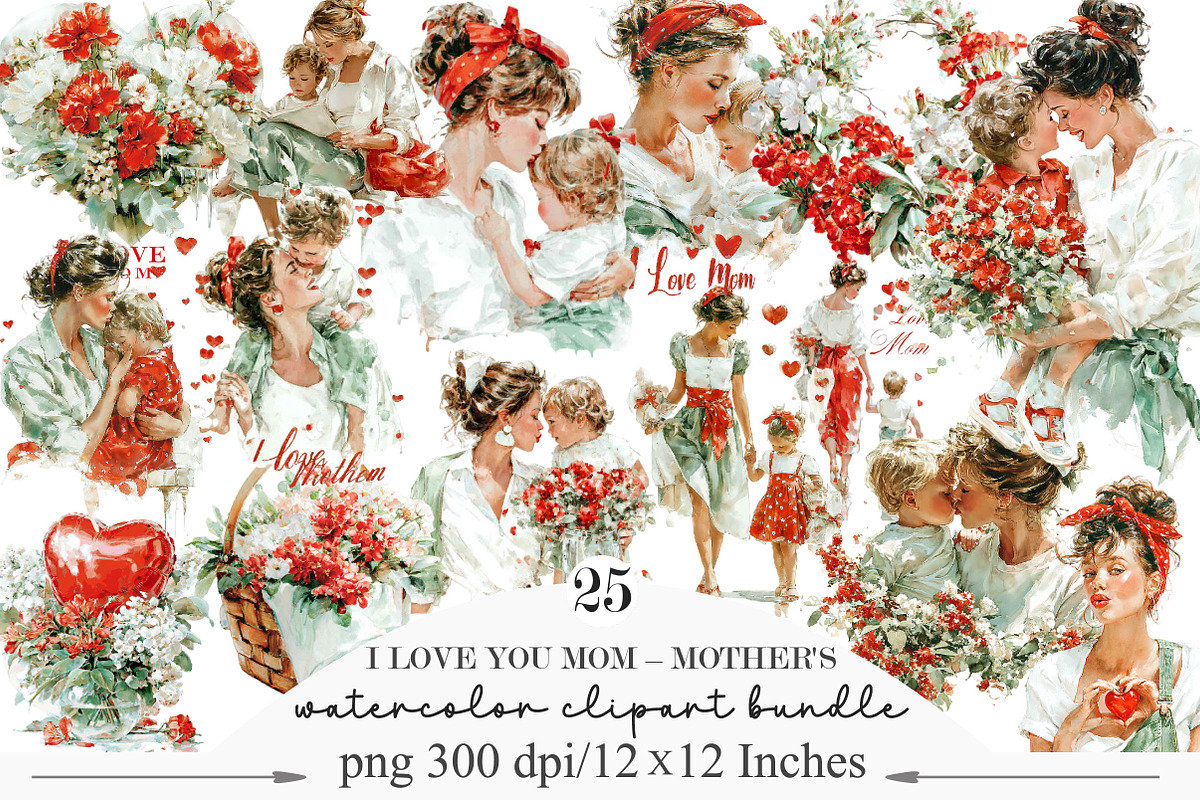I Love You Mom – Mother's Day, an Illustration by Designking (Photo 1 of 5)