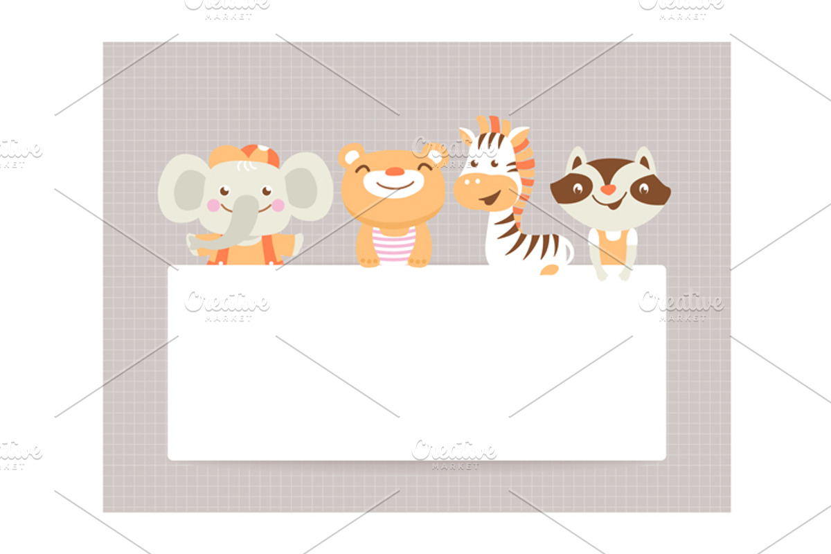 Funny cartoon zoo and greeting cards, an Animal Illustration by Teneresa (Photo 3 of 3)
