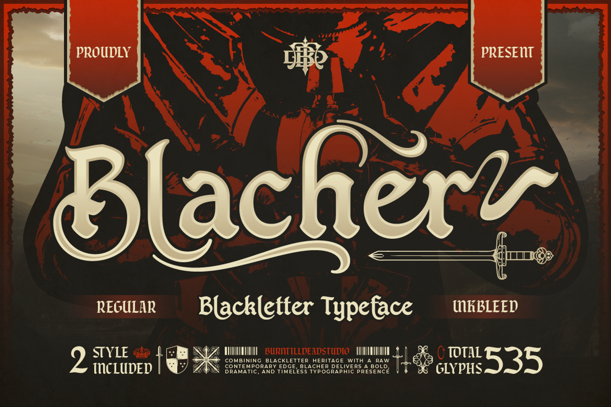 Blacher, a Blackletter Font by Burntilldead (Photo 1 of 11)